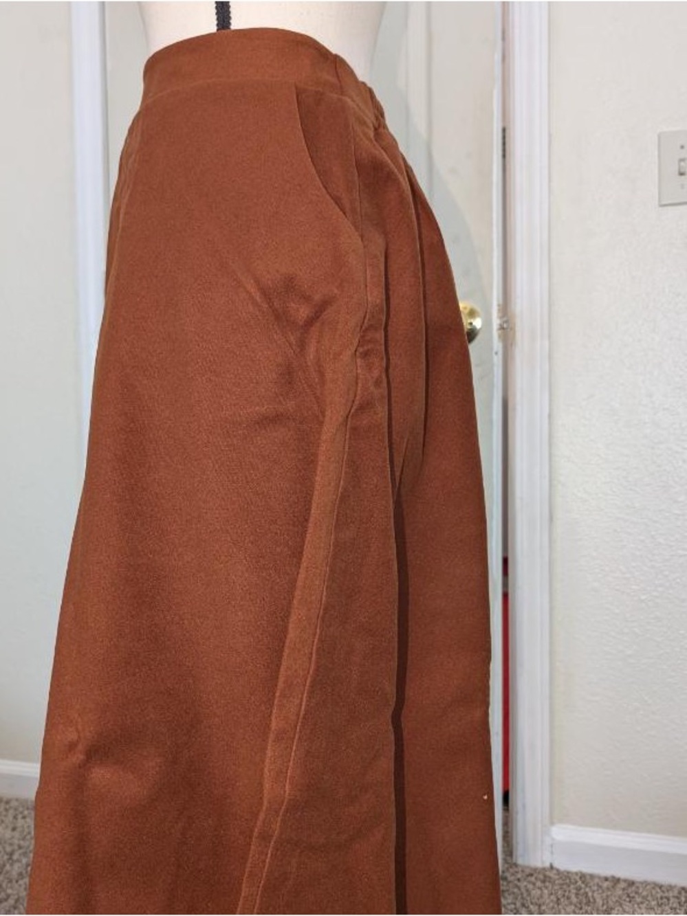 Othr Rust-Brown Maxi Skirt with Soft A-Line Panels